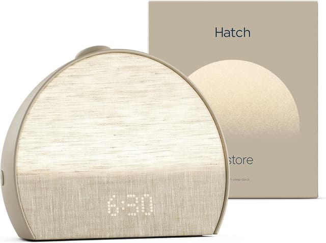 ساعت زنگدار طلوع آفتاب Hatch Baby با دستگاه صدای سفید و چراغ هوشمند مدل Hatch Restore 3 خاکستری-بژ ساعت زنگدار طلوع آفتاب Hatch Baby با دستگاه صدای سفید و چراغ هوشمند مدل Hatch Restore 3 خاکستری-بژ