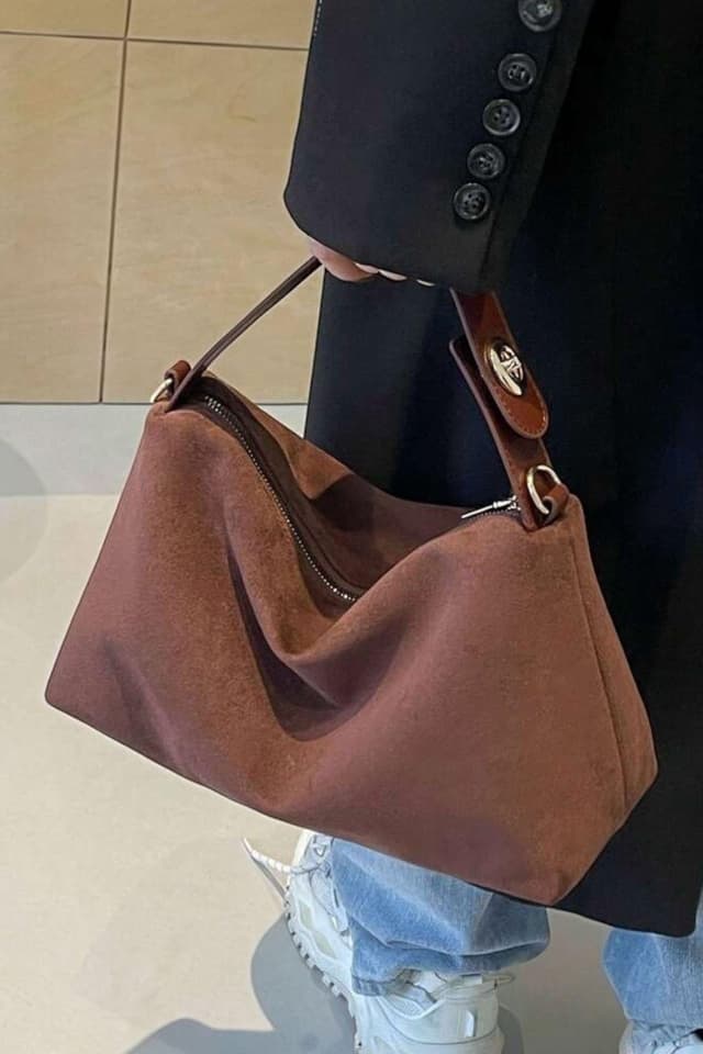 کیف دستی و شانهای زنانه BAHELS جیر قهوهای تلخ کیف دستی و شانهای زنانه BAHELS جیر قهوهای تلخ