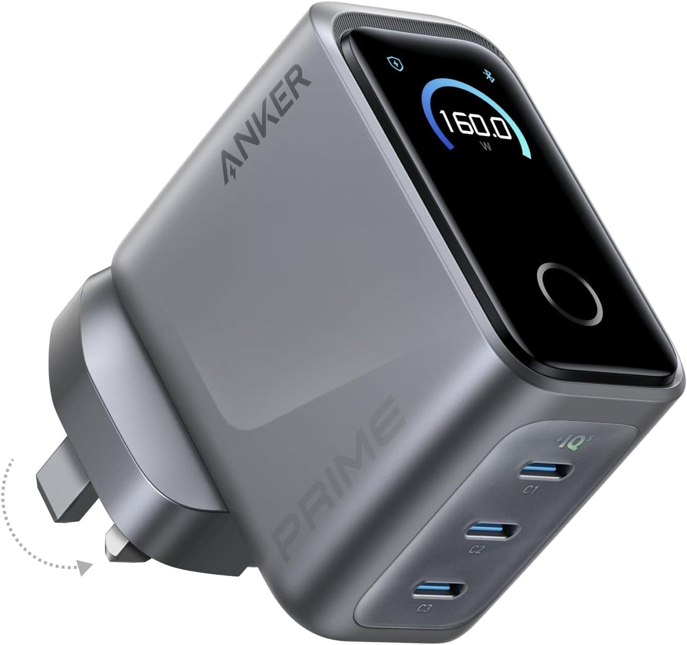 شارژر Anker 140 وات 4 پورت GaN USB-C نمایشگر هوشمند کابل 1.5 متری شارژر Anker 140 وات 4 پورت GaN USB-C نمایشگر هوشمند کابل 1.5 متری