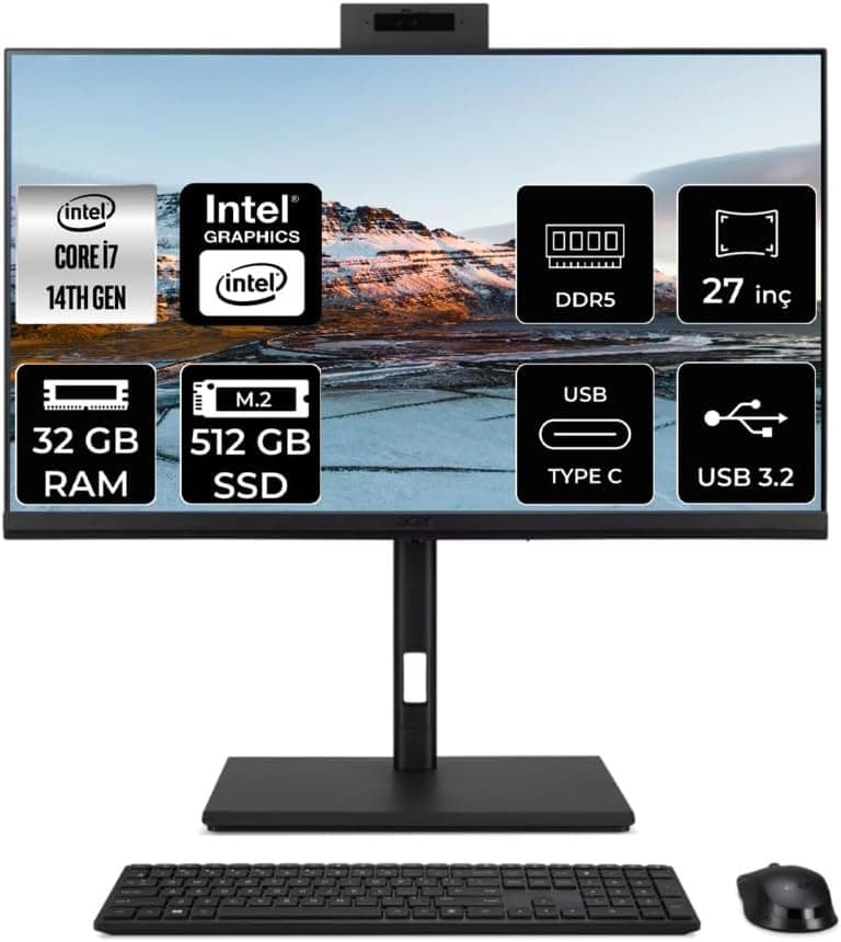 کامپیوتر همهکاره Acer Veriton 4000 i7 14700 32GB 512GB SSD 27 اینچ FreeDOS کامپیوتر همهکاره Acer Veriton 4000 i7 14700 32GB 512GB SSD 27 اینچ FreeDOS