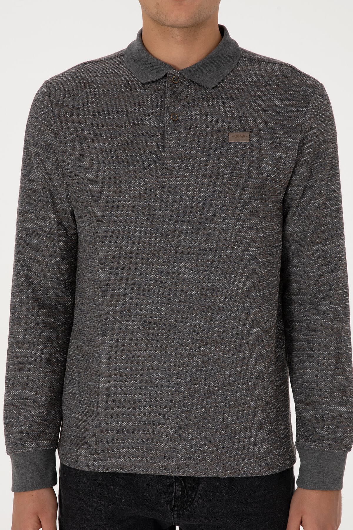 سوئیشرت مردانه U.S. Polo Assn. یقه پولو فیت معمولی خاکستری ملانژ مدل 50307730-VR086 سوئیشرت مردانه U.S. Polo Assn. یقه پولو فیت معمولی خاکستری ملانژ مدل 50307730-VR086