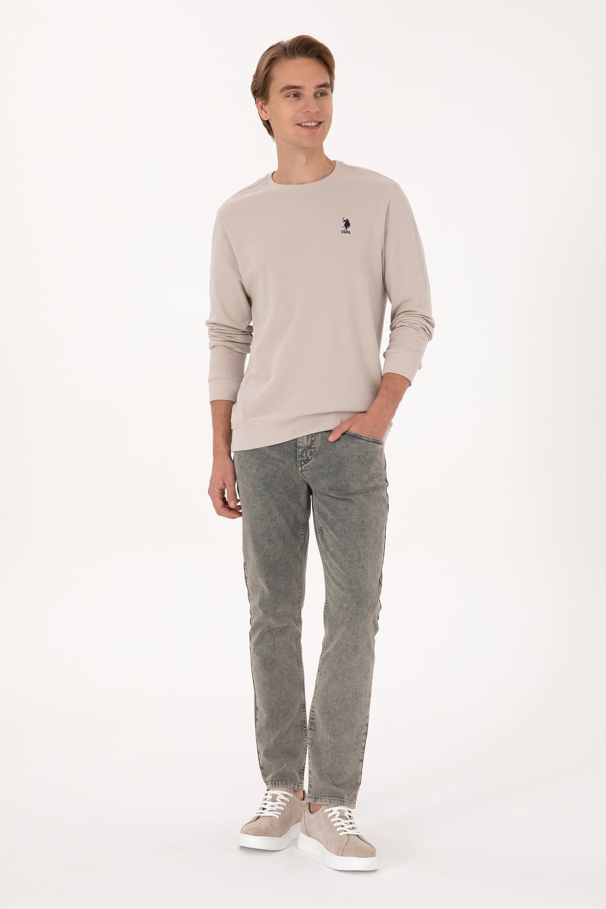 سوئیشرت مردانه U.S. Polo Assn. فیت معمولی یقه گرد سنگی مدل 50310310-VR049 سوئیشرت مردانه U.S. Polo Assn. فیت معمولی یقه گرد سنگی مدل 50310310-VR049