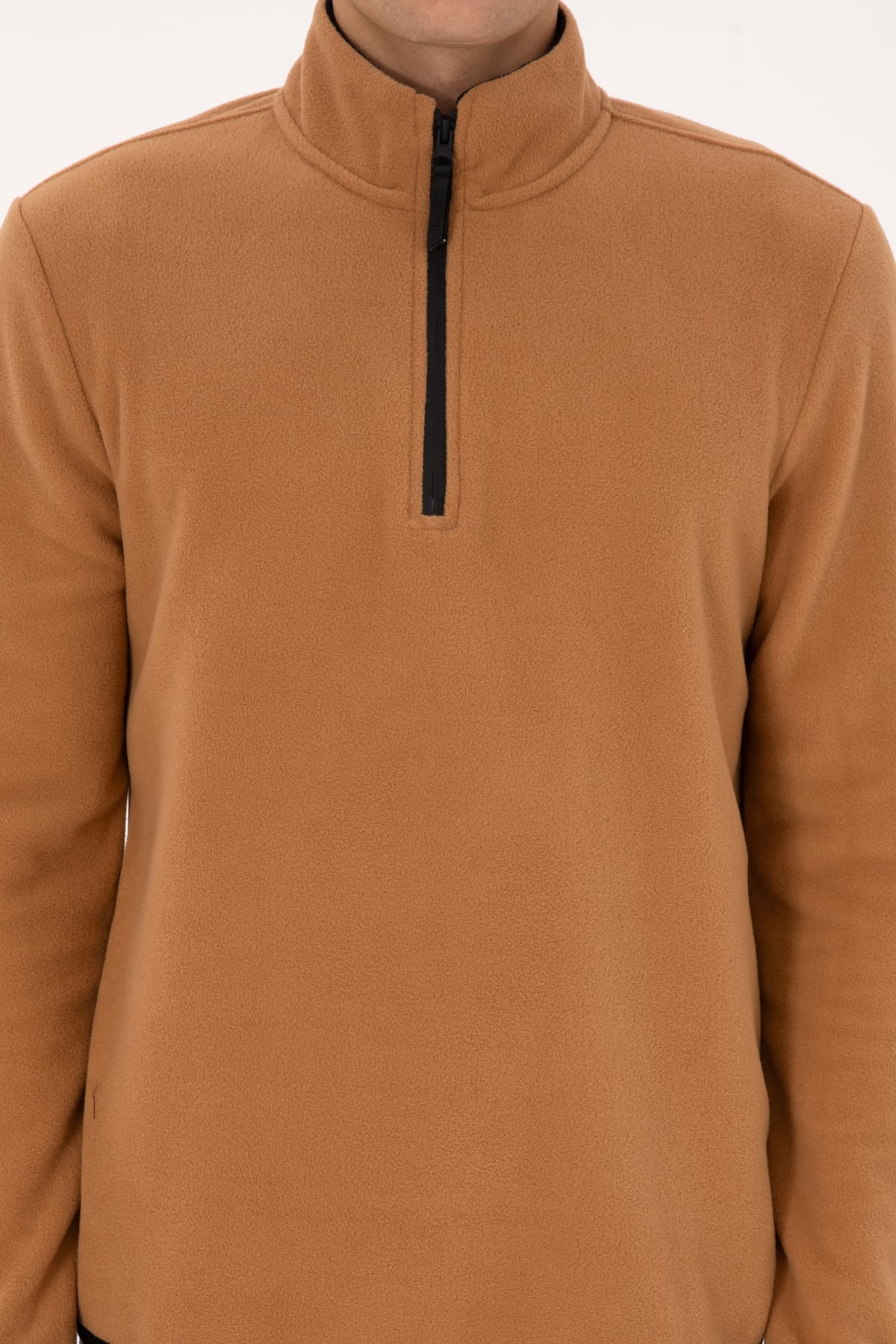 سوئیشرت مردانه U.S. Polo Assn. فیت معمولی شتری نیم زیپ Polar مدل 50313777-VR233 سوئیشرت مردانه U.S. Polo Assn. فیت معمولی شتری نیم زیپ Polar مدل 50313777-VR233