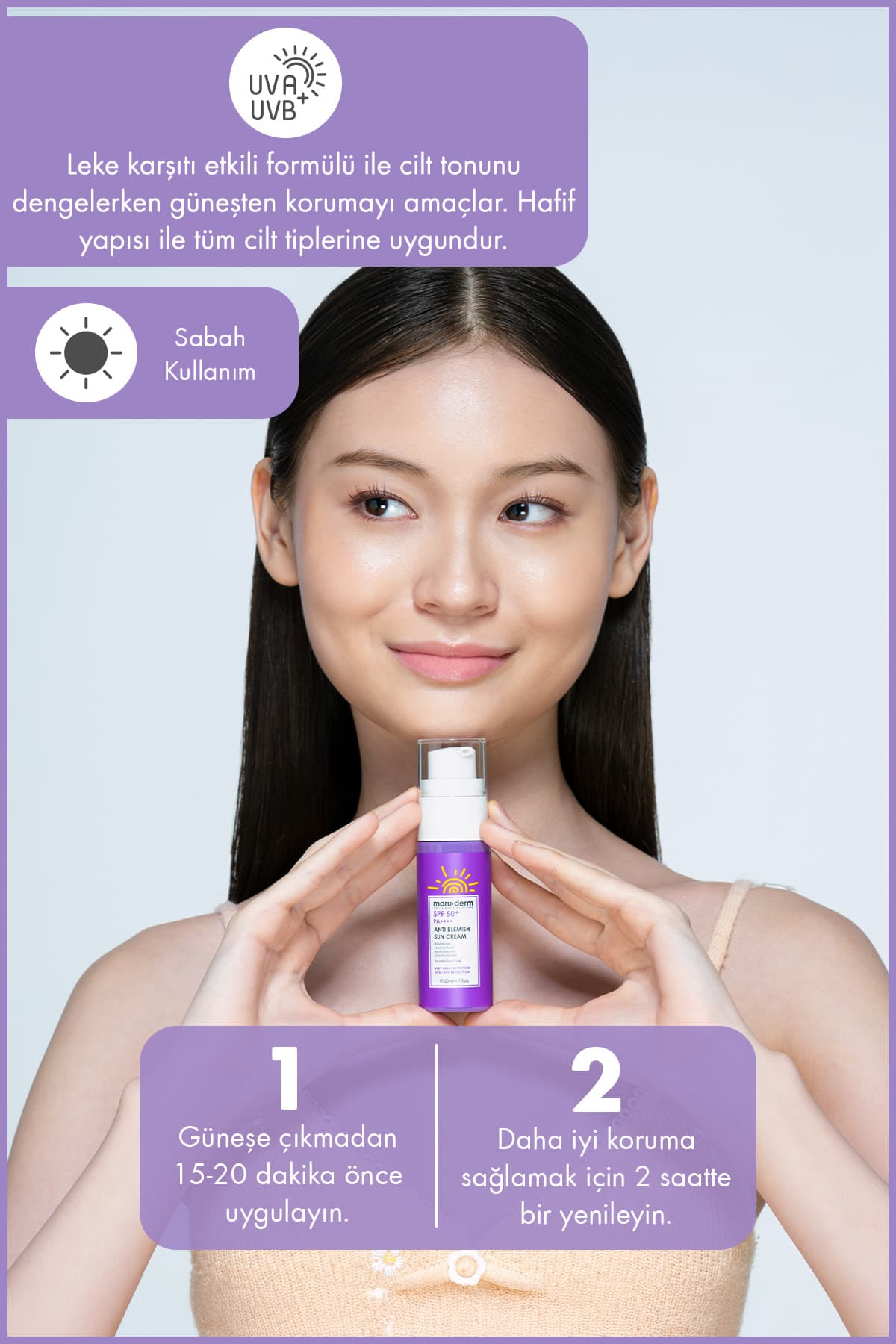 کرم ضدآفتاب Maru.Derm ضد لک با فیلتر کرهای نسل جدید SPF 50+ PA++++ 50ml کرم ضدآفتاب Maru.Derm ضد لک با فیلتر کرهای نسل جدید SPF 50+ PA++++ 50ml