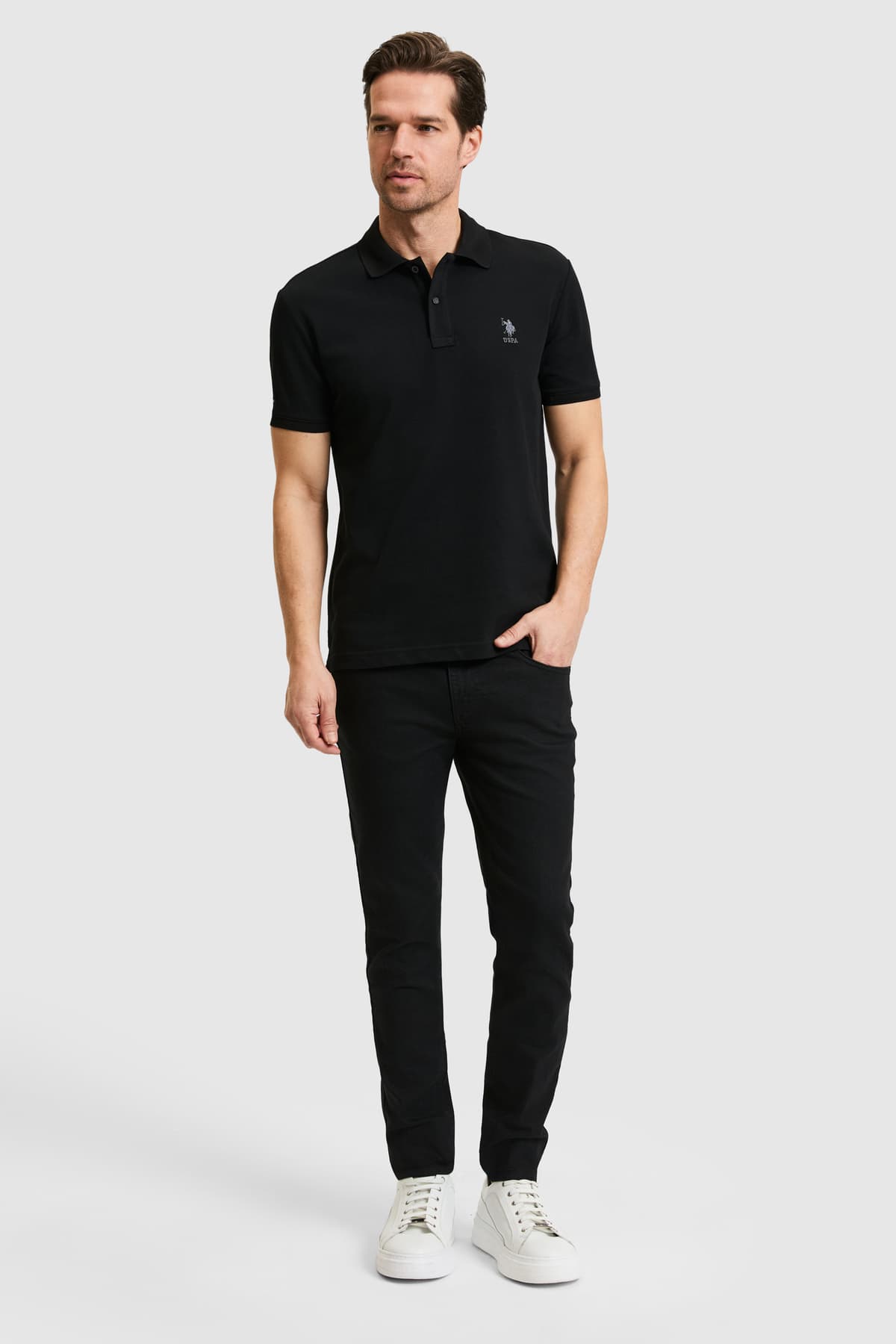 تیشرت یقه پولو مردانه U.S. Polo Assn. فیت اسلیم مشکی مدل 50322304-VR046 تیشرت یقه پولو مردانه U.S. Polo Assn. فیت اسلیم مشکی مدل 50322304-VR046