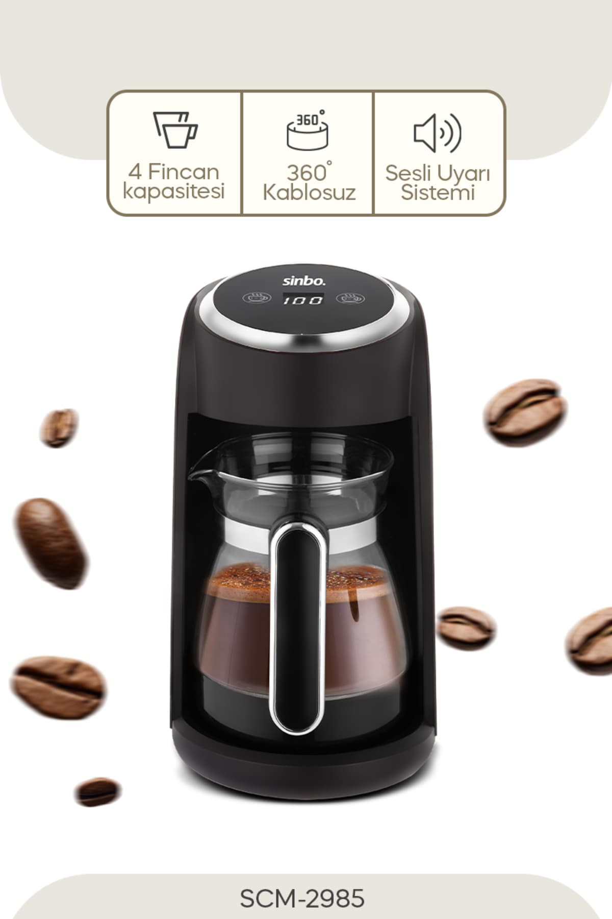 قهوهساز Sinbo شیشهای مدل SCM-2985 قهوهساز Sinbo شیشهای مدل SCM-2985