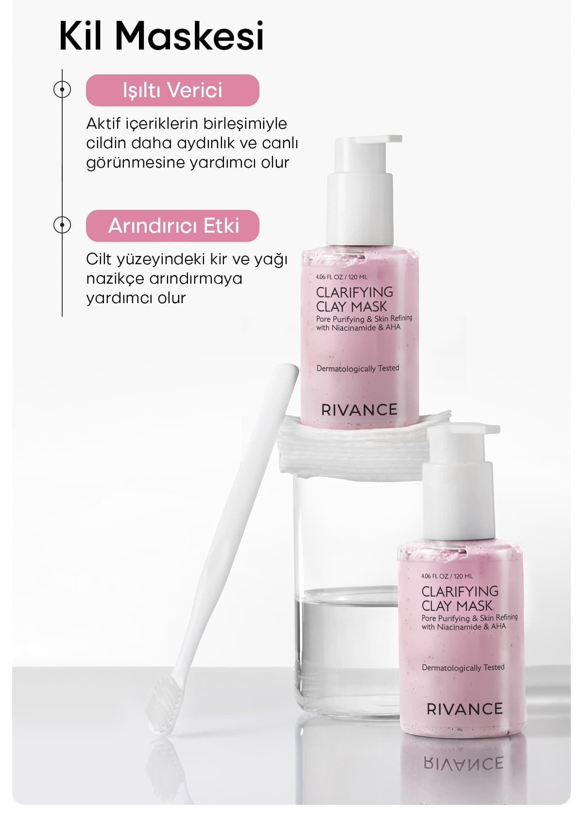 ماسک صورت خاک رس صورتی Rivance پاککننده و سفتکننده منافذ 120 ml ماسک صورت خاک رس صورتی Rivance پاککننده و سفتکننده منافذ 120 ml