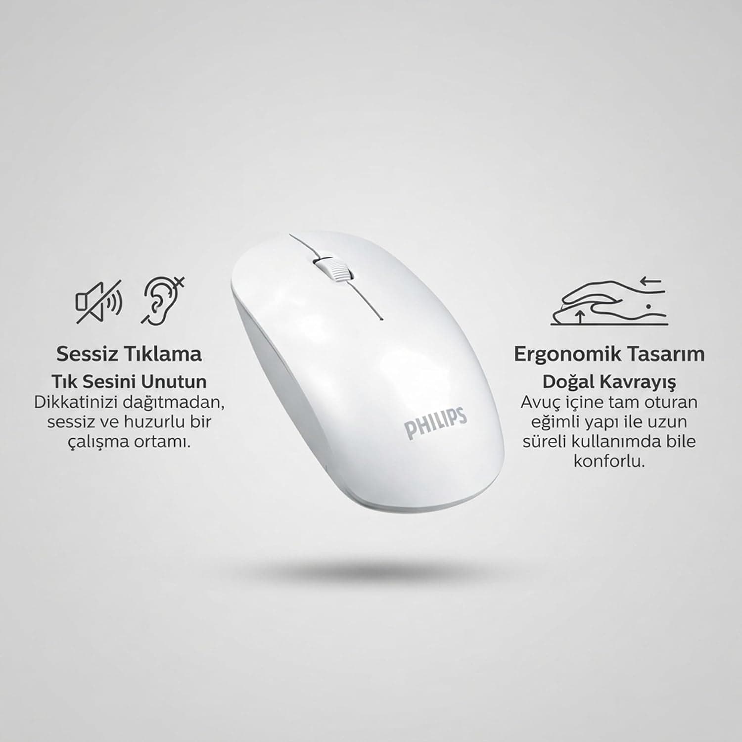 ماوس اپتیکال بیسیم 3 دکمهای PHILIPS سفید 1200DPI مدل SPK7315 ماوس اپتیکال بیسیم 3 دکمهای PHILIPS سفید 1200DPI مدل SPK7315