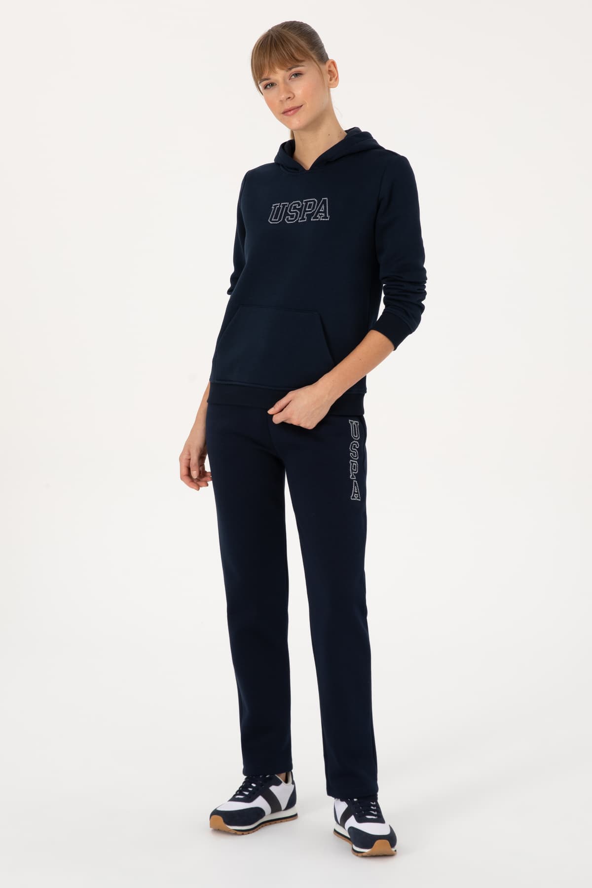 سوئیشرت زنانه U.S. Polo Assn. کاپوشوندار سرمهای با پرز داخلی مدل 50313566-VR033 سوئیشرت زنانه U.S. Polo Assn. کاپوشوندار سرمهای با پرز داخلی مدل 50313566-VR033