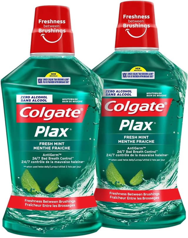 دهانشویه Colgate Plax با طعم نعناع تازه، 500 ml بسته 2 عددی دهانشویه Colgate Plax با طعم نعناع تازه، 500 ml بسته 2 عددی