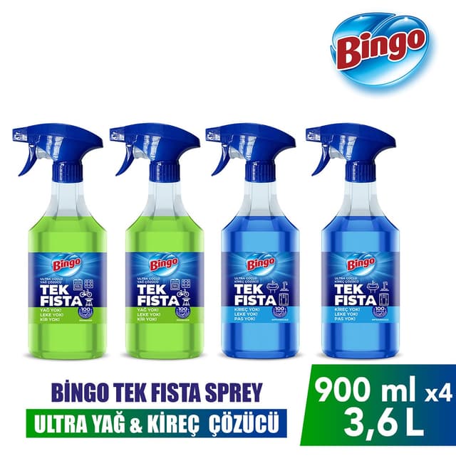 اسپری چربیزدا Bingo Tek Fısta 900ML×2 و رسوبگیر آهک 900ML×2 اسپری چربیزدا Bingo Tek Fısta 900ML×2 و رسوبگیر آهک 900ML×2