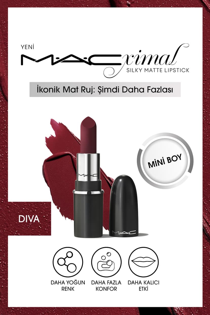 رژ لب MAC مینی MACximal مات ابریشمی Diva 1.8g رژ لب MAC مینی MACximal مات ابریشمی Diva 1.8g