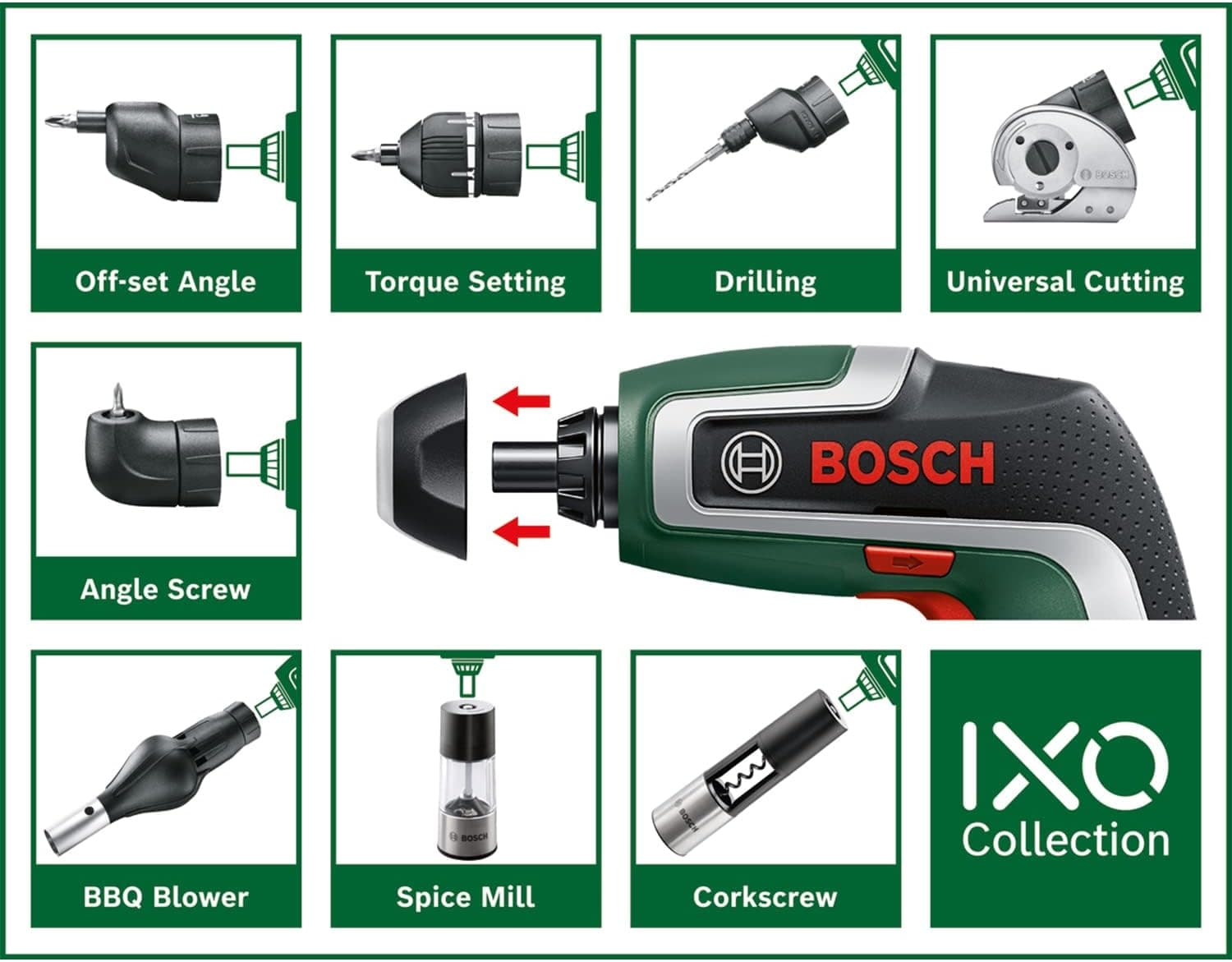 آداپتور کاتر چندمنظوره Bosch Home and Garden برای Ixo سبز آداپتور کاتر چندمنظوره Bosch Home and Garden برای Ixo سبز