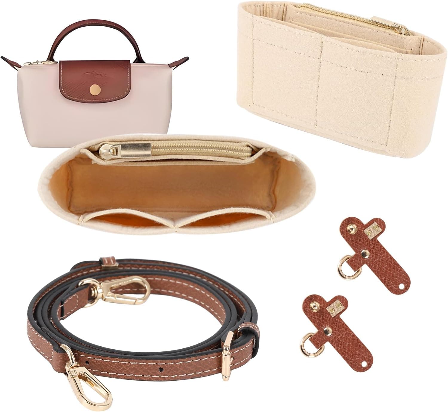 ست بند شانه و نظمدهنده کیف Longchamp LMTNNB، نمدی چندجیب تاشو با بند قابلتنظیم بدون پانچ ست بند شانه و نظمدهنده کیف Longchamp LMTNNB، نمدی چندجیب تاشو با بند قابلتنظیم بدون پانچ