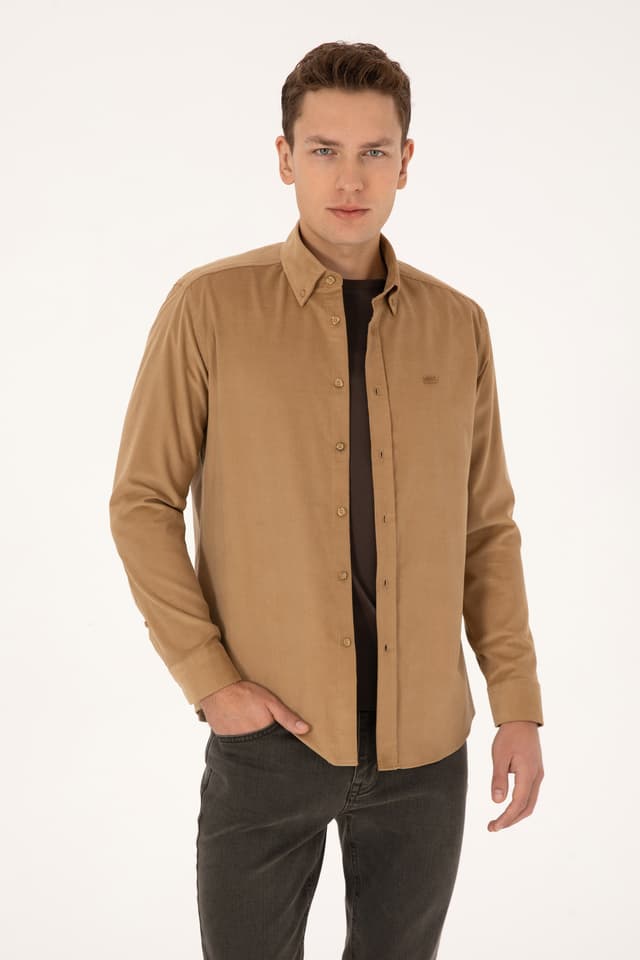 پیراهن مردانه U.S. Polo Assn. آستین بلند خردلی مدل 50315915-VR151 پیراهن مردانه U.S. Polo Assn. آستین بلند خردلی مدل 50315915-VR151