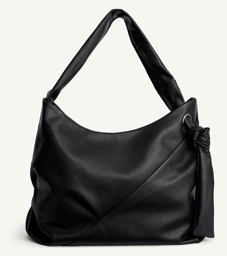 کیف توت زنانه ZARA چرمی مشکی سایز استاندارد کیف توت زنانه ZARA چرمی مشکی سایز استاندارد