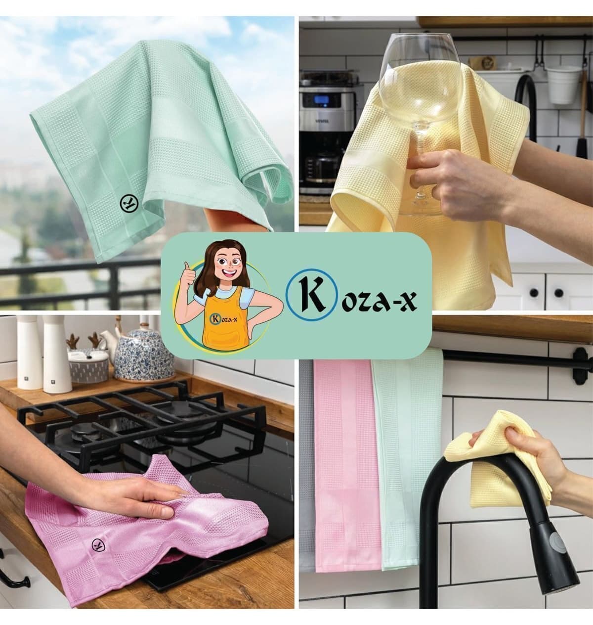 دستمال میکروفایبر جادویی Koza-X 6 عددی 30/40 CM دستمال میکروفایبر جادویی Koza-X 6 عددی 30/40 CM