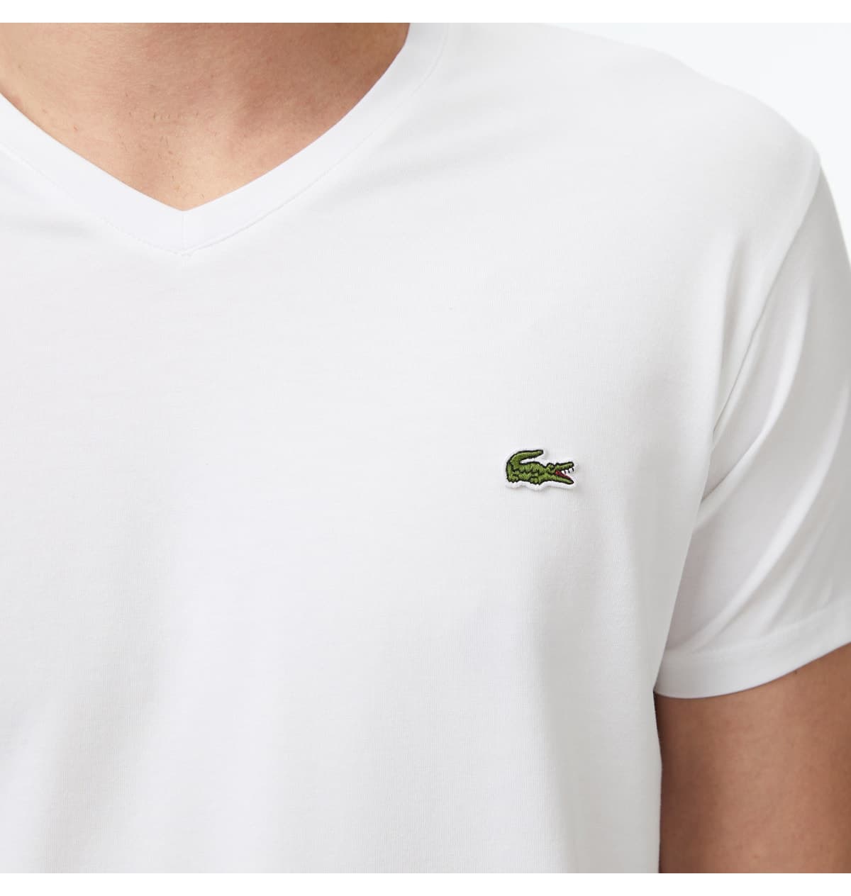 تیشرت مردانه Lacoste فیت اسلیم یقه هفت سفید تیشرت مردانه Lacoste فیت اسلیم یقه هفت سفید