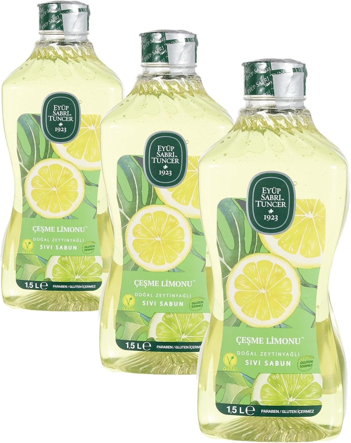 صابون مایع حاوی روغن زیتون طبیعی Eyup Sabri Tuncer مدل Çeşme Limonu بطری PET 1,5 L (1 x 1500 ml) صابون مایع حاوی روغن زیتون طبیعی Eyup Sabri Tuncer مدل Çeşme Limonu بطری PET 1,5 L (1 x 1500 ml)