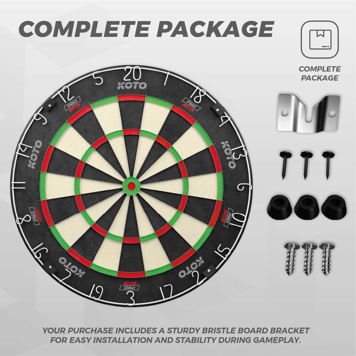 تخته دارت KOTO darts با اندازه رسمی مسابقات، سیمکشی نازک، حلقه اعداد قرمز و نصب آسان مدل King Pro Target تخته دارت KOTO darts با اندازه رسمی مسابقات، سیمکشی نازک، حلقه اعداد قرمز و نصب آسان مدل King Pro Target