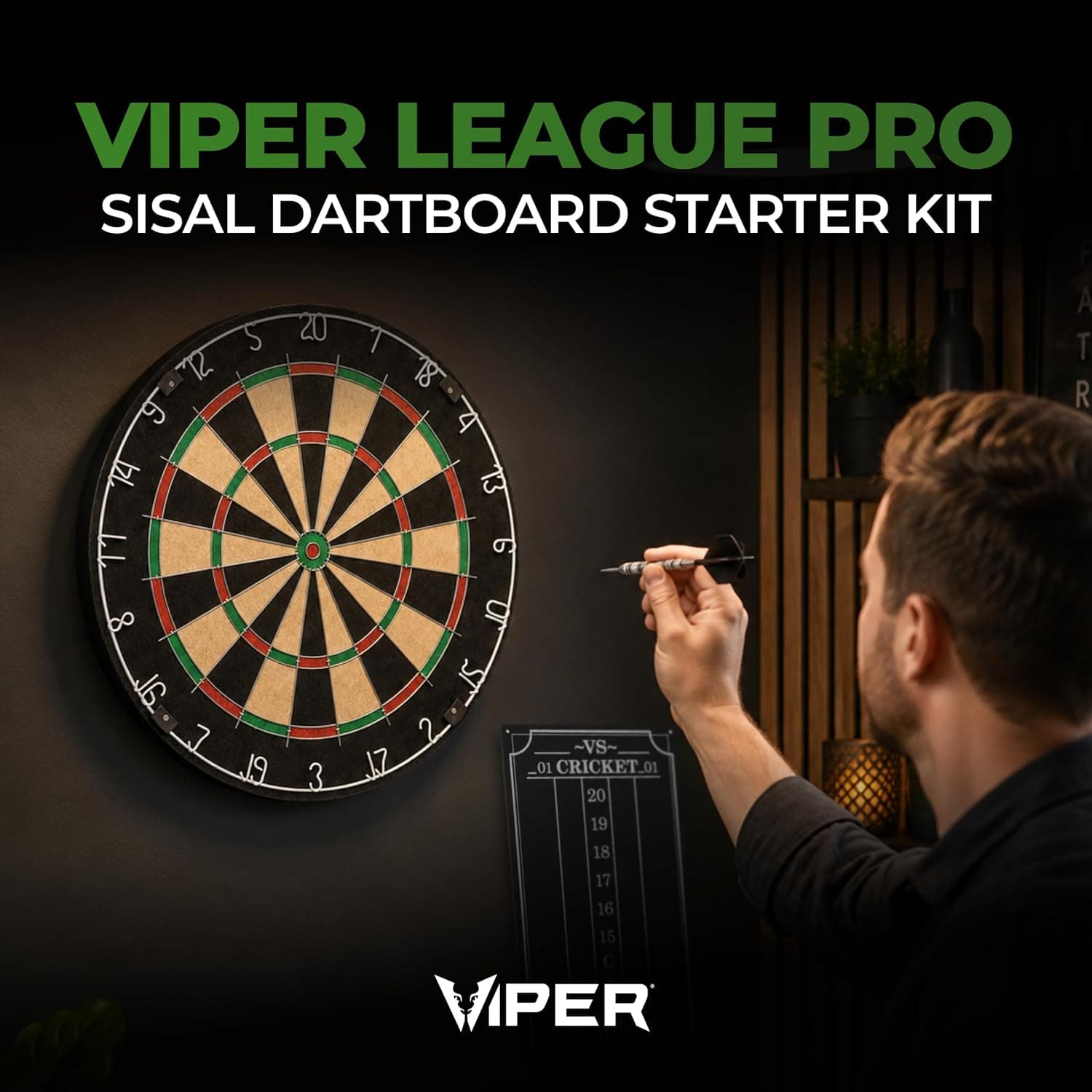 ست آغازین تخته دارت Viper by GLD Products با دارتهای نوکفولادی، حلقه اعداد چرخان و تخته امتیاز کریکت ست آغازین تخته دارت Viper by GLD Products با دارتهای نوکفولادی، حلقه اعداد چرخان و تخته امتیاز کریکت