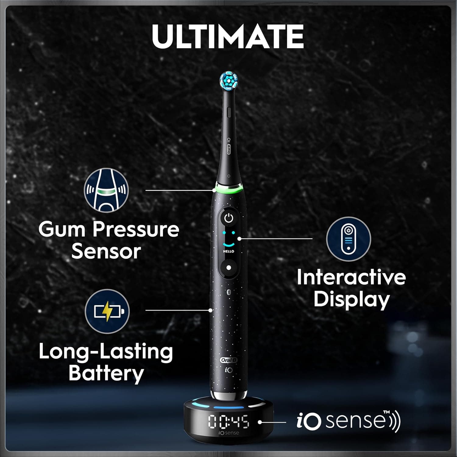 مسواک برقی Oral-B iO Series 10 مشکی کیهانی به همراه 4 سر یدکی مسواک برقی Oral-B iO Series 10 مشکی کیهانی به همراه 4 سر یدکی