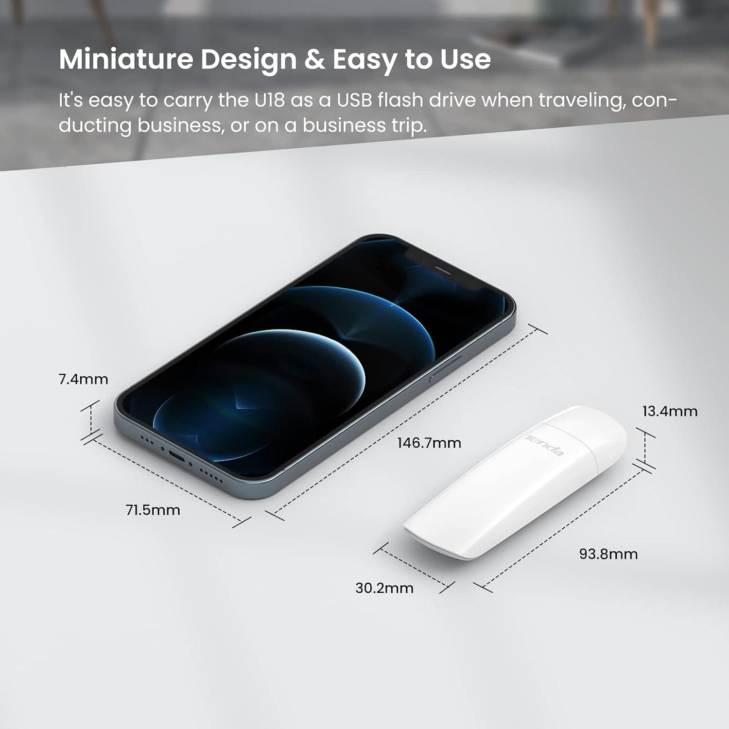 آداپتور وایفای USB Tenda مدل U18 WiFi 6 AX1800 دوباند سفید آداپتور وایفای USB Tenda مدل U18 WiFi 6 AX1800 دوباند سفید