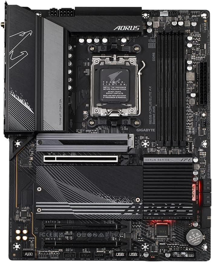 مادربرد GIGABYTE چیپست AMD B650 سوکت AM5 ATX مدل B650 AORUS Elite AX 1.0 مادربرد GIGABYTE چیپست AMD B650 سوکت AM5 ATX مدل B650 AORUS Elite AX 1.0