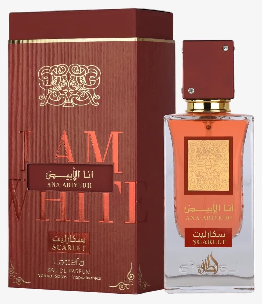 عطر ادکلن Lattafa مدل Ana Abiyedh Scarlet یونیسکس EDP 60ml عطر ادکلن Lattafa مدل Ana Abiyedh Scarlet یونیسکس EDP 60ml