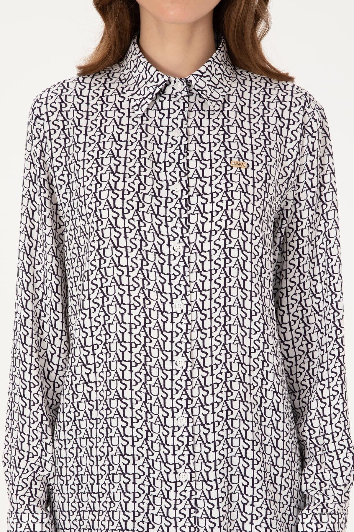 پیراهن زنانه آستینبلند سفید U.S. Polo Assn. مدل 50316415-VR013 پیراهن زنانه آستینبلند سفید U.S. Polo Assn. مدل 50316415-VR013