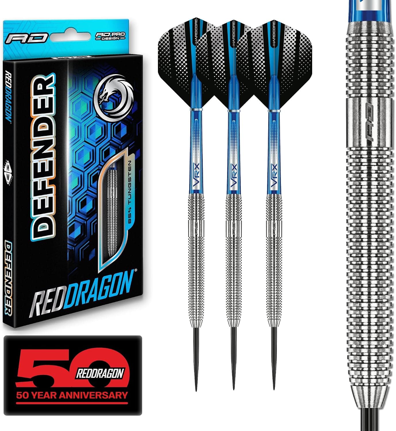 ست دارت تنگستن 24g RED DRAGON Defender همراه با Flights و Stems ست دارت تنگستن 24g RED DRAGON Defender همراه با Flights و Stems