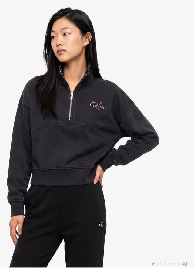 سویشرت مشکی Calvin Klein از جنس French Terry با شستوشوی Indigo Wash مدل LV047H239G سویشرت مشکی Calvin Klein از جنس French Terry با شستوشوی Indigo Wash مدل LV047H239G