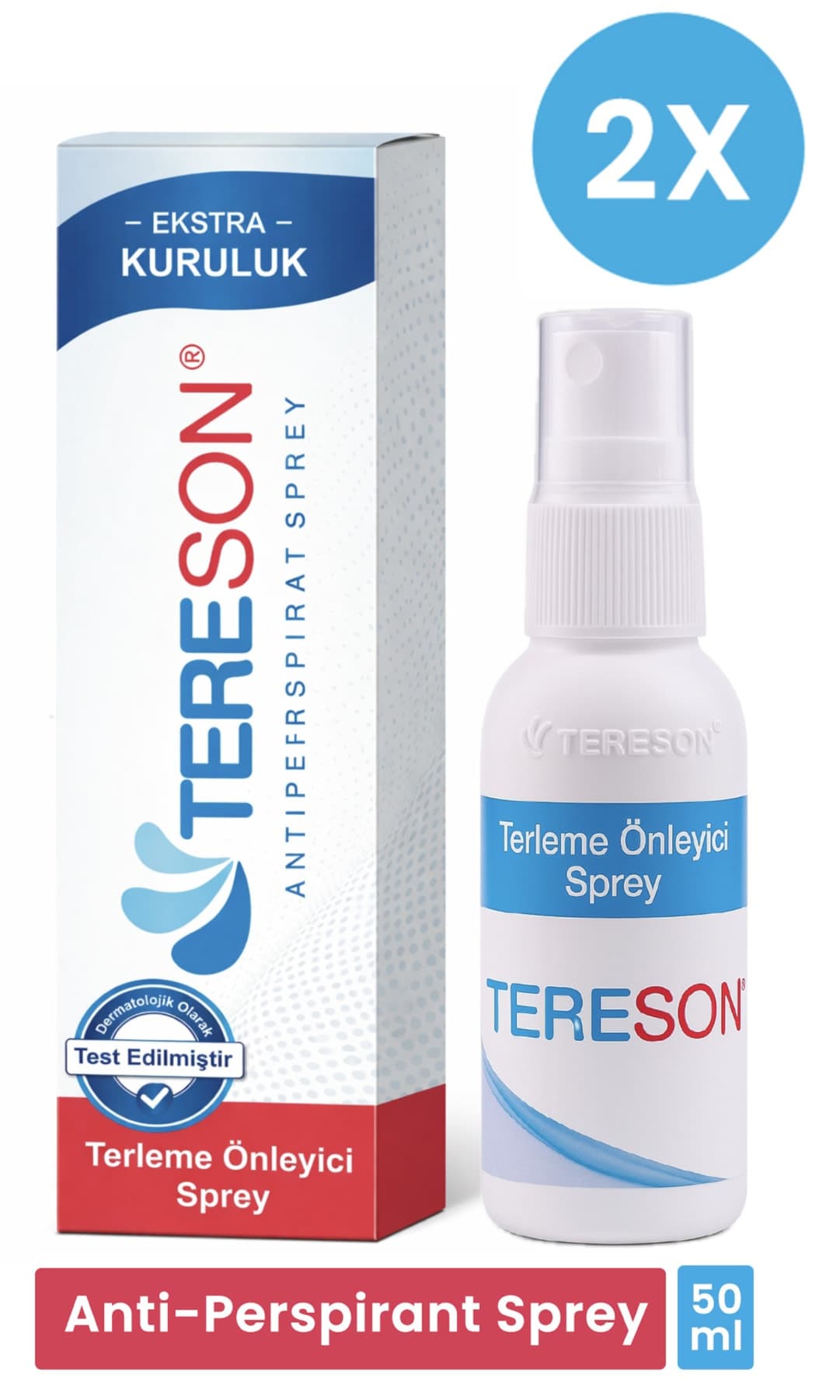 اسپری ضدتعریق زنانه Tereson دست، پا و زیر بغل ضد بو 2x50 ml اسپری ضدتعریق زنانه Tereson دست، پا و زیر بغل ضد بو 2x50 ml