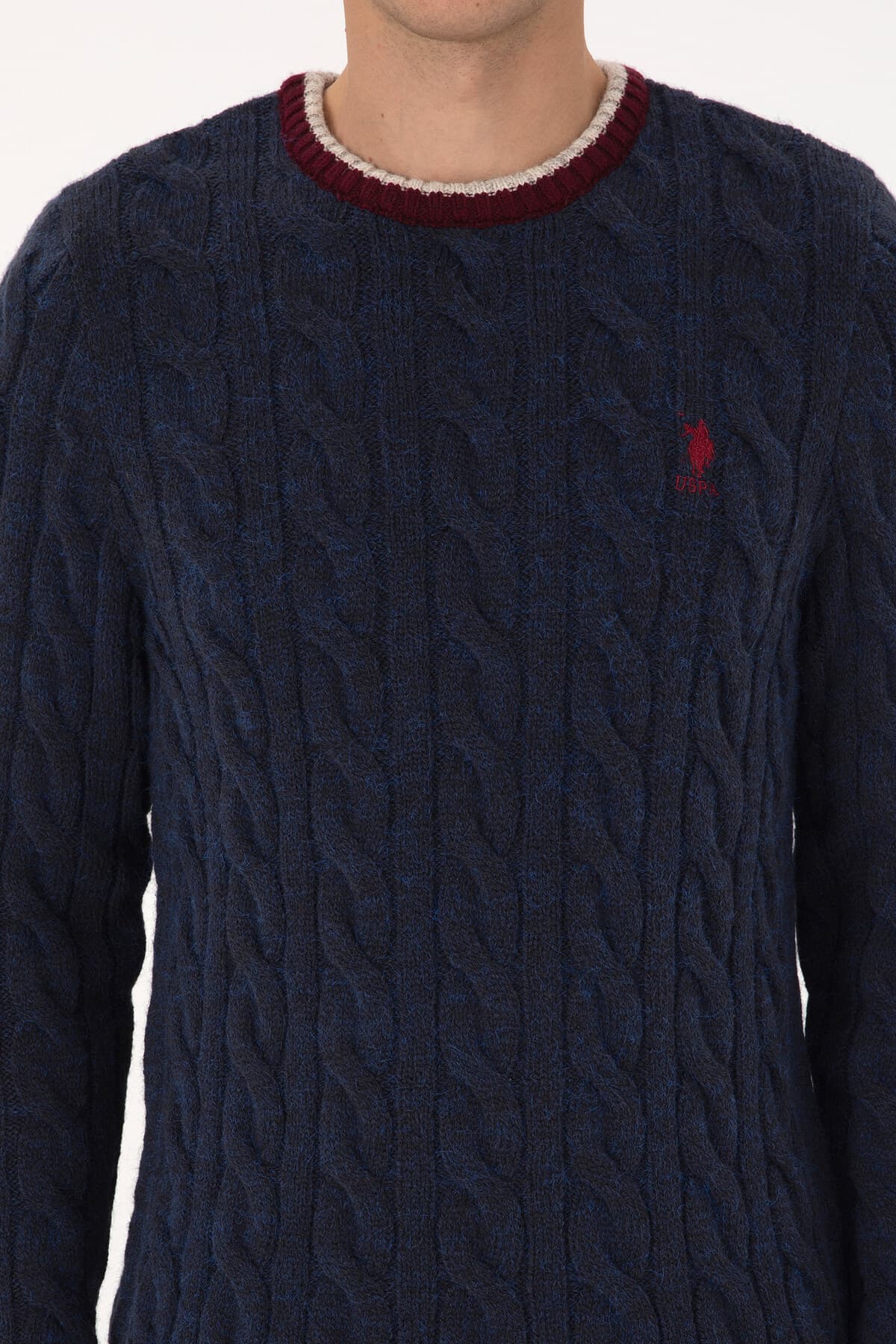 پلیور مردانه U.S. Polo Assn. سرمهای یقه گرد فیت معمولی مدل 50315017-VR033 پلیور مردانه U.S. Polo Assn. سرمهای یقه گرد فیت معمولی مدل 50315017-VR033