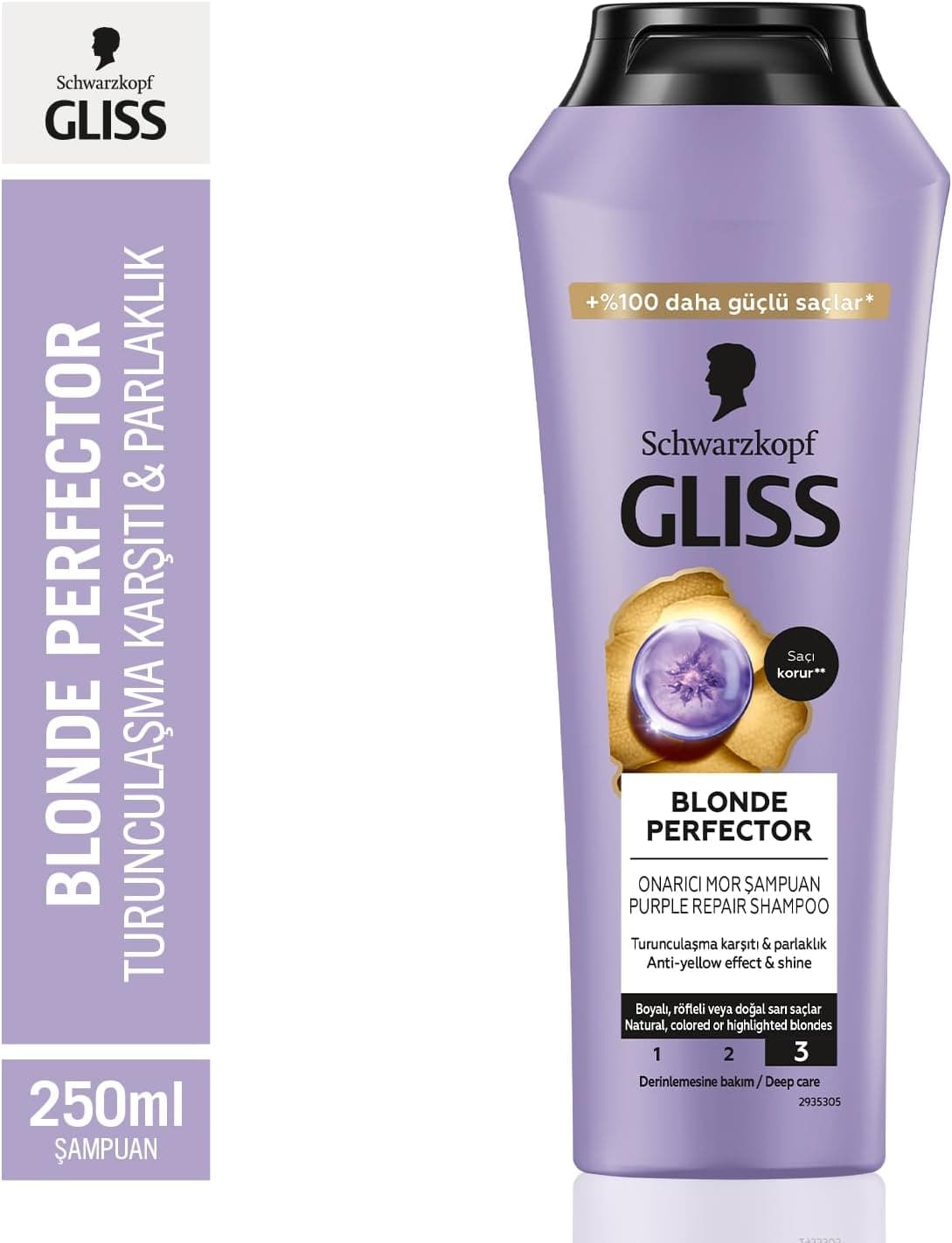 شامپو Gliss Blonde Perfector ضد زردی ترمیمکننده پپتید و توت آبی 250ml شامپو Gliss Blonde Perfector ضد زردی ترمیمکننده پپتید و توت آبی 250ml