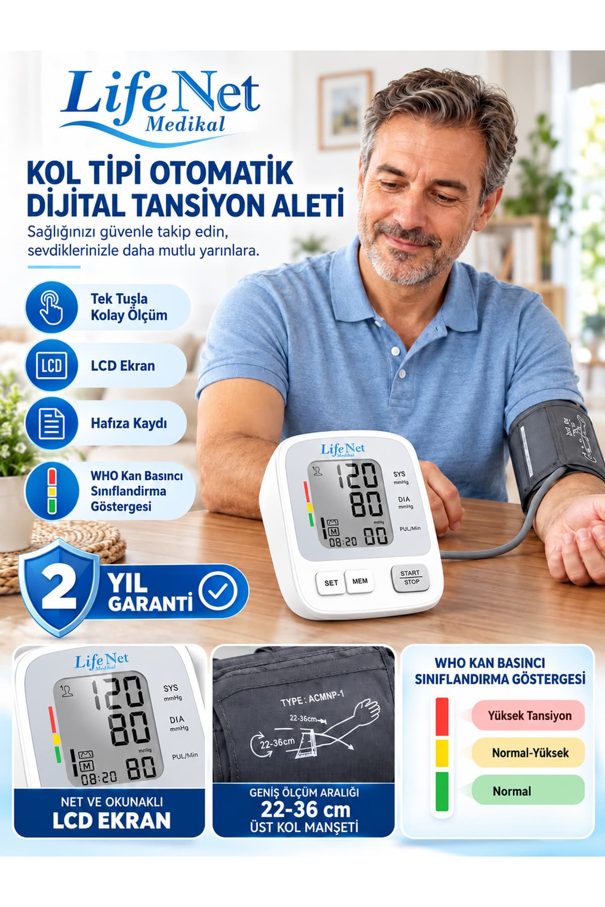 دستگاه فشارسنج بازویی Life Net Medikal با نبضسنج و ورودی USB مدل WBP-108 دستگاه فشارسنج بازویی Life Net Medikal با نبضسنج و ورودی USB مدل WBP-108