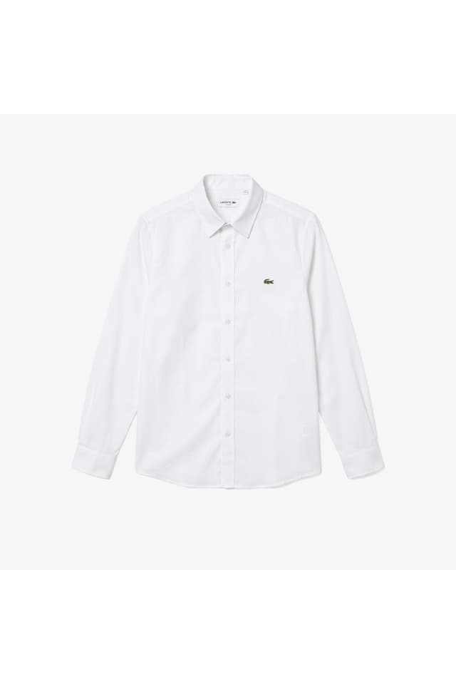 پیراهن مردانه Lacoste سفید فیت اسلیم پیراهن مردانه Lacoste سفید فیت اسلیم