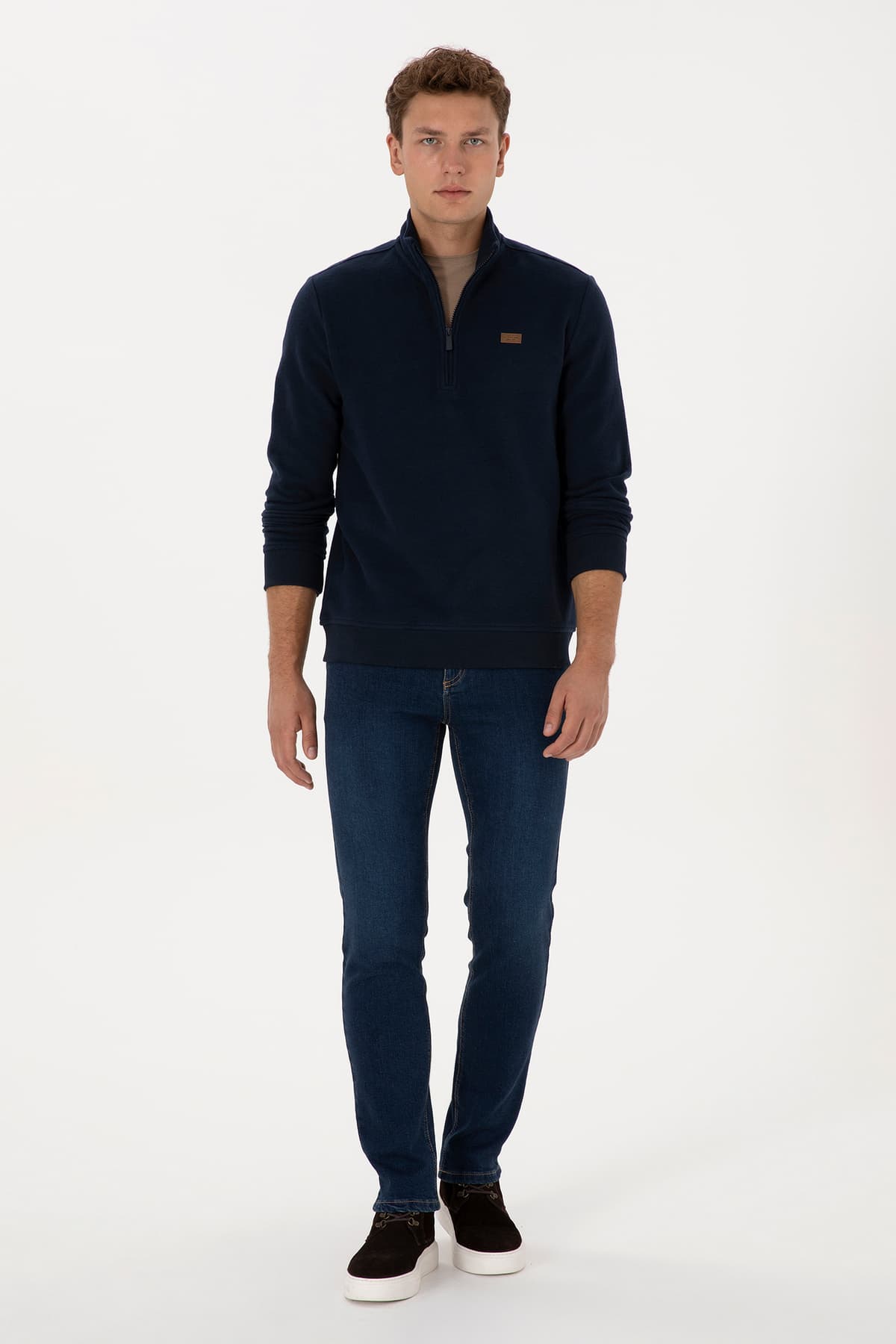 سویشرت مردانه U.S. Polo Assn. یقه پولو نیمزیپ داخل کرکدار سرمهای فیت معمولی مدل 50313802-VR033 سویشرت مردانه U.S. Polo Assn. یقه پولو نیمزیپ داخل کرکدار سرمهای فیت معمولی مدل 50313802-VR033