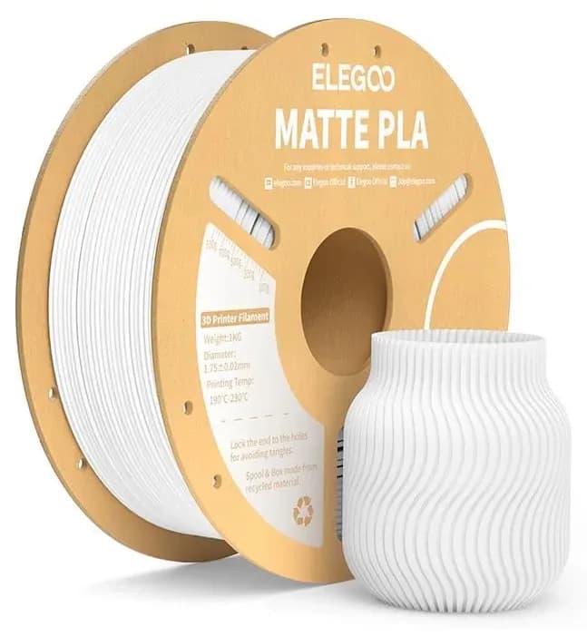 فیلامنت پرینتر سه بعدی ELEGOO PLA مات سفید فیلامنت پرینتر سه بعدی ELEGOO PLA مات سفید