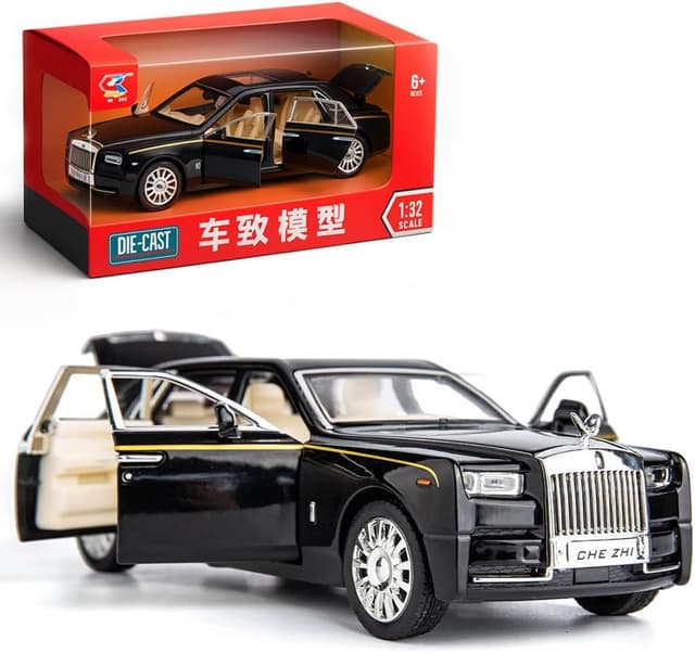 ماشین اسباببازی کودک AMERTEER فلزی با صدا و نور و 6 درِ بازشو مدل Rolls-Royce Phantom مقیاس 1:32 مشکی ماشین اسباببازی کودک AMERTEER فلزی با صدا و نور و 6 درِ بازشو مدل Rolls-Royce Phantom مقیاس 1:32 مشکی