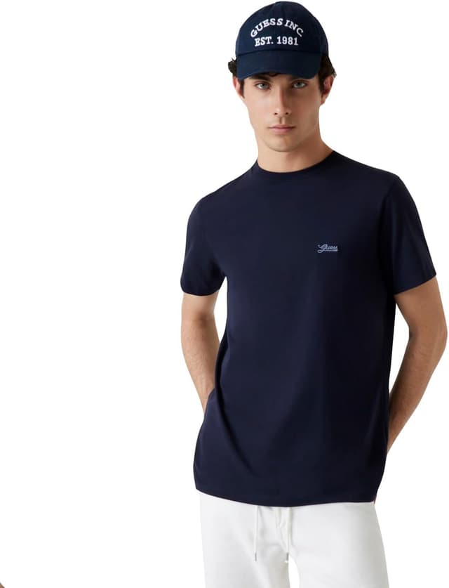 تیشرت مردانه GUESS آستین کوتاه گلدوزیشده Pima Crew تیشرت مردانه GUESS آستین کوتاه گلدوزیشده Pima Crew