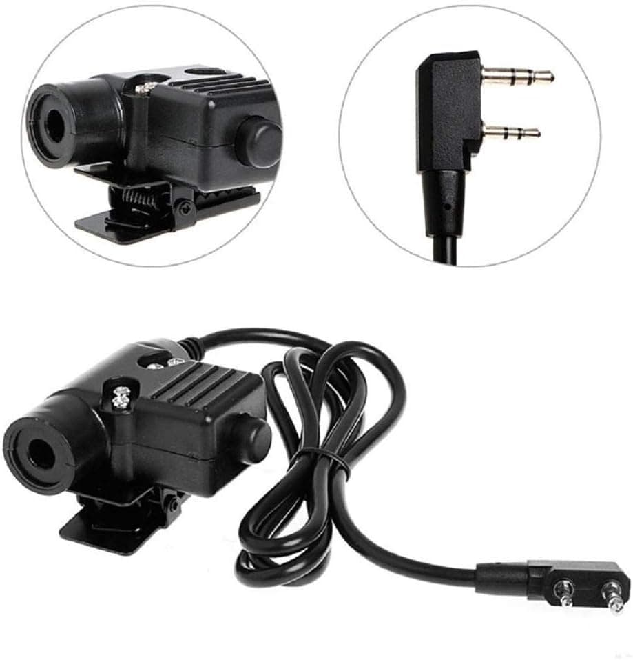آداپتور نظامی AngelReally برای رادیو Kenwood/Baofeng با PTT، 2 پین 7,0 mm مدل U94 آداپتور نظامی AngelReally برای رادیو Kenwood/Baofeng با PTT، 2 پین 7,0 mm مدل U94