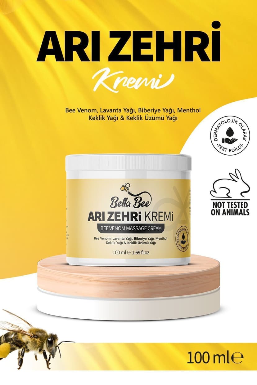 کرم درد و ماساژ زهر زنبور BELLA BEE حجم 100 ml کرم درد و ماساژ زهر زنبور BELLA BEE حجم 100 ml