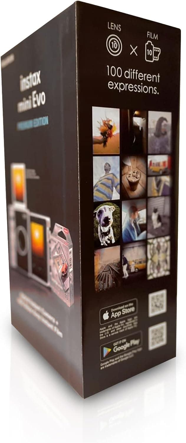 دوربین هیبریدی Fujifilm Instax Mini Evo مشکی با 20 شات فیلم خاکستری سنگی و 100 حالت مختلف دوربین هیبریدی Fujifilm Instax Mini Evo مشکی با 20 شات فیلم خاکستری سنگی و 100 حالت مختلف