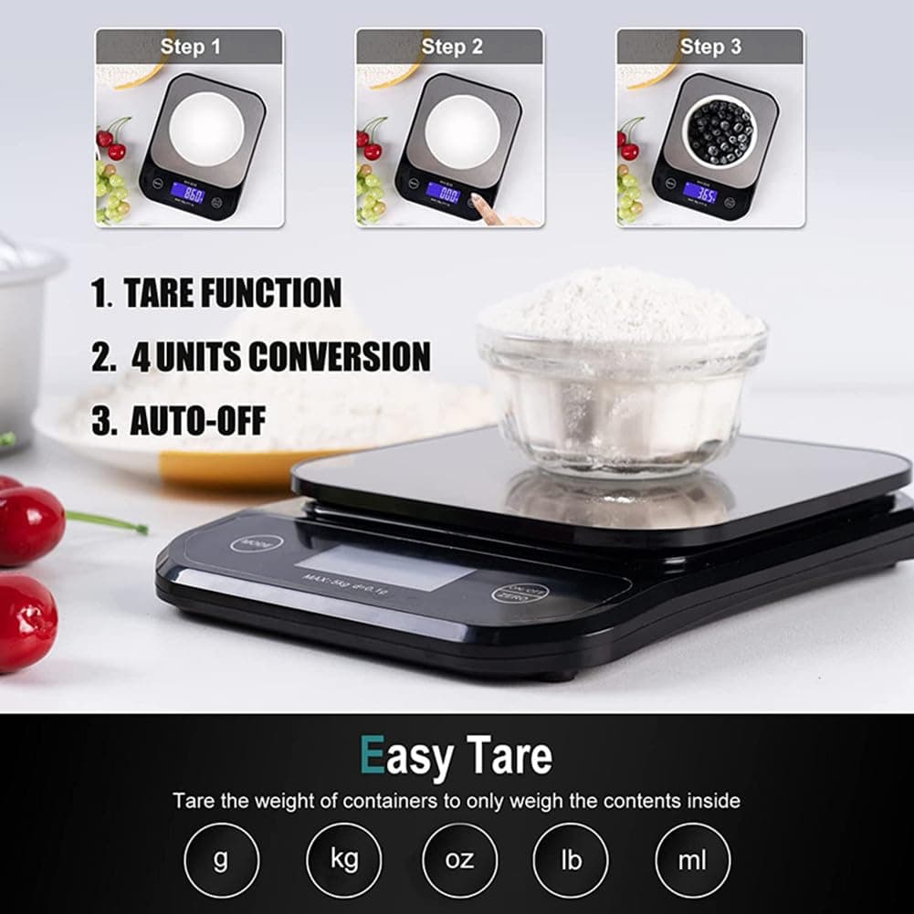 ترازوی آشپزخانه دیجیتال Yanike ضدآب IP67 با دقت 0.1g و ظرفیت 5kg ترازوی آشپزخانه دیجیتال Yanike ضدآب IP67 با دقت 0.1g و ظرفیت 5kg