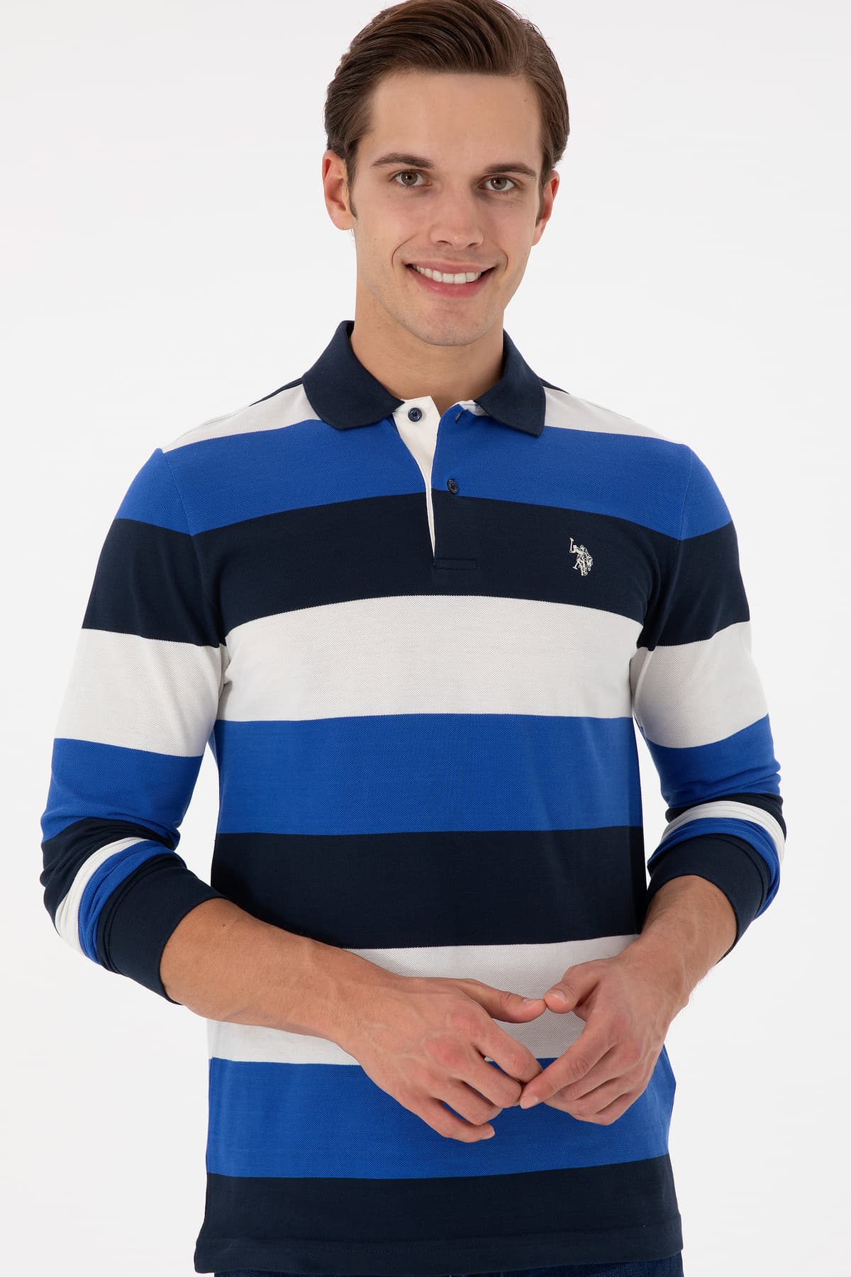 سویشرت مردانه U.S. Polo Assn. فیت معمولی یقه پولو آبی ساکسی مدل 50293428-VR045 سویشرت مردانه U.S. Polo Assn. فیت معمولی یقه پولو آبی ساکسی مدل 50293428-VR045