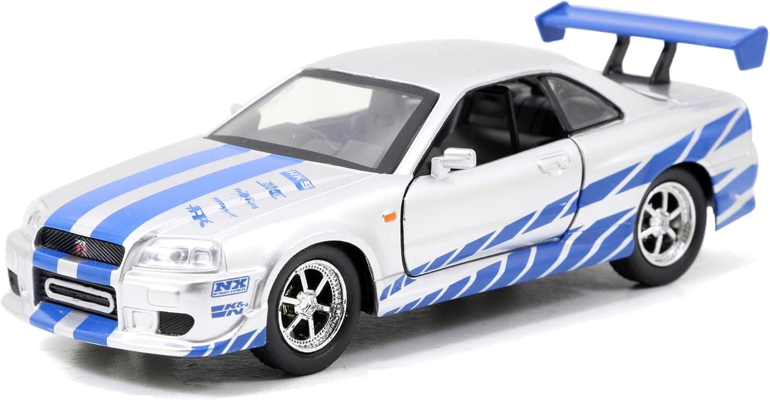 ست 2تایی ماشین مدل Jada Fast and Furious، Mitsubishi Lancer Evolution IX و Brian's Nissan Skyline GT-R (R34)، سری Legacy Series، درِ بازشو، مقیاس 1:32، 13 cm ست 2تایی ماشین مدل Jada Fast and Furious، Mitsubishi Lancer Evolution IX و Brian's Nissan Skyline GT-R (R34)، سری Legacy Series، درِ بازشو، مقیاس 1:32، 13 cm