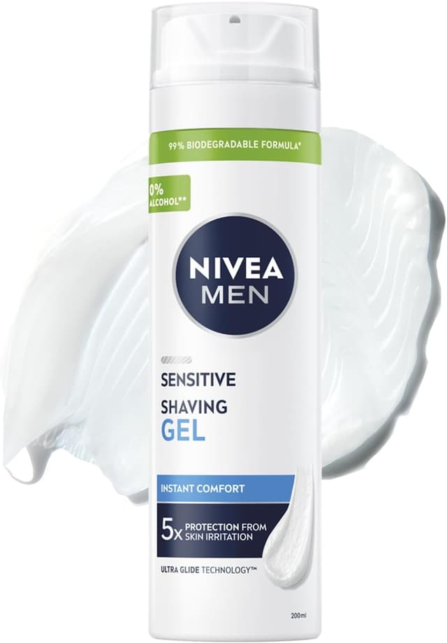 ژل اصلاح مردانه NIVEA مناسب پوست حساس، بدون الکل، محافظت در برابر التهاب و سوزش 200 ml ژل اصلاح مردانه NIVEA مناسب پوست حساس، بدون الکل، محافظت در برابر التهاب و سوزش 200 ml