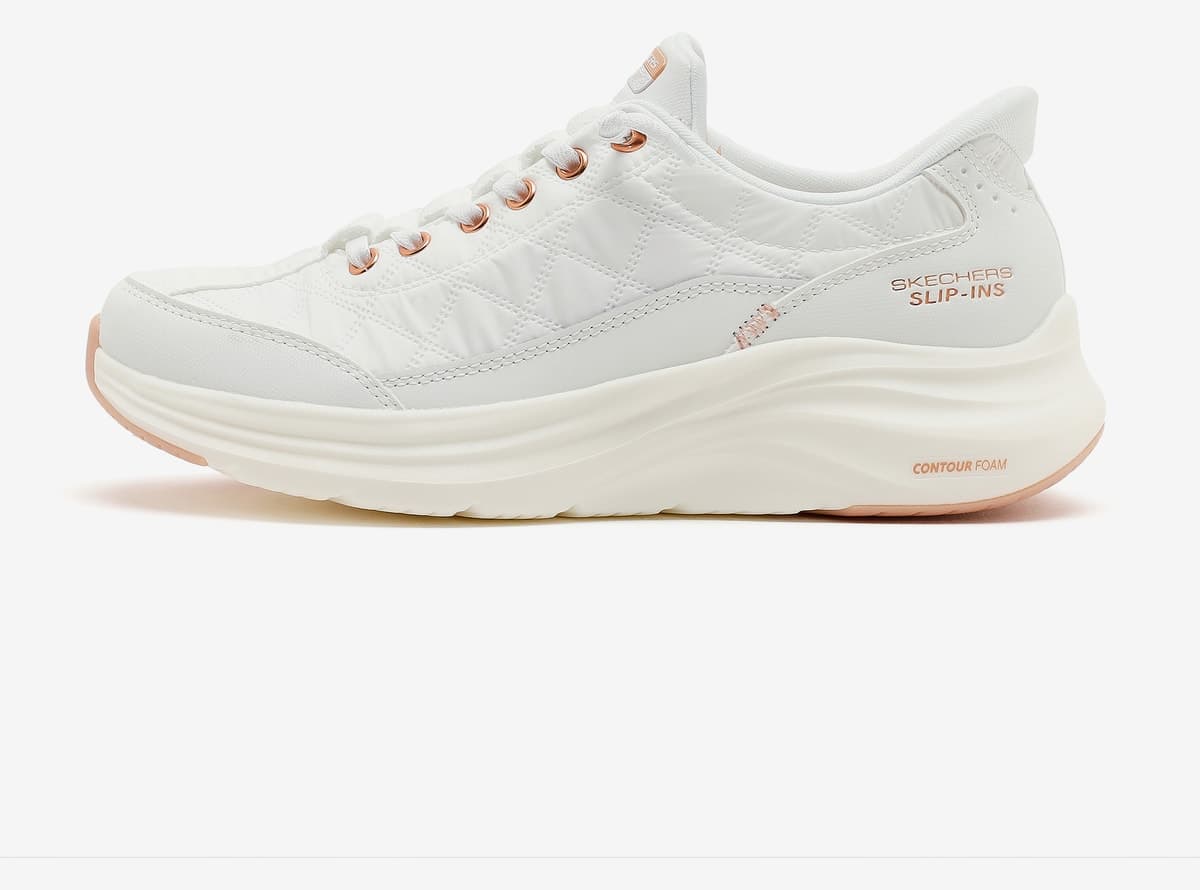 کفش ورزشی زنانه Skechers CONTOUR FOAM سفید صورتی طلایی مدل 150413 WTRG کفش ورزشی زنانه Skechers CONTOUR FOAM سفید صورتی طلایی مدل 150413 WTRG
