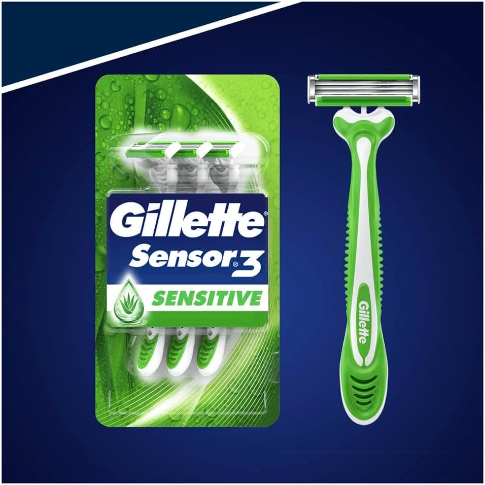تیغ یکبار مصرف مردانه Gillette Blue 3 حساس 3 Count تیغ یکبار مصرف مردانه Gillette Blue 3 حساس 3 Count